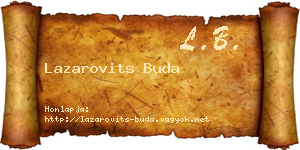 Lazarovits Buda névjegykártya